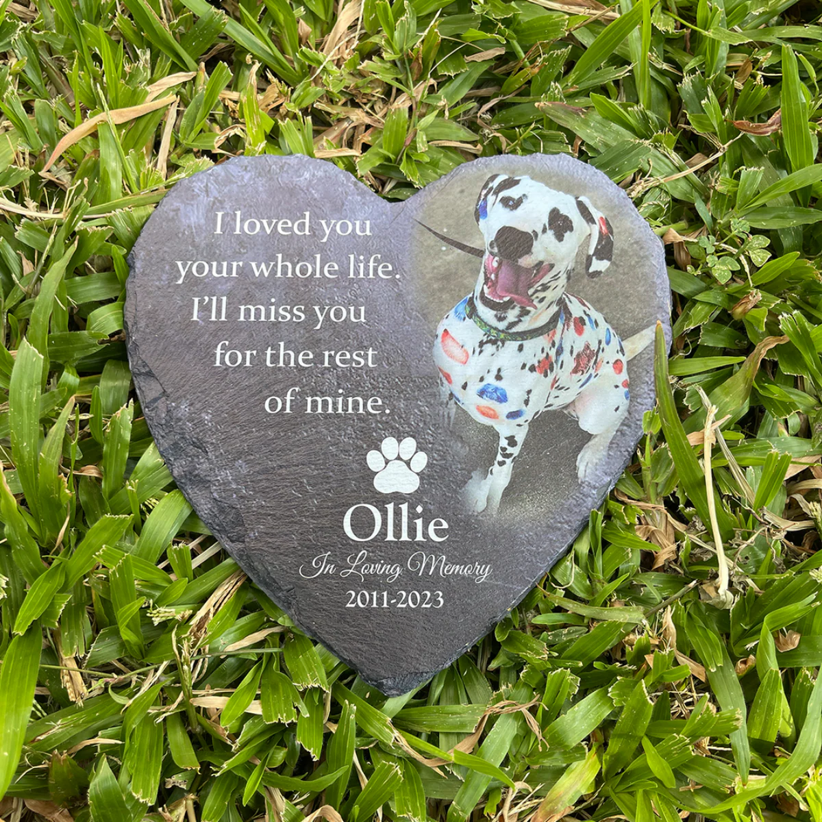 I'll Miss You For The Rest of Mine Personalized Heart Shape Memorial Stone - Image 7