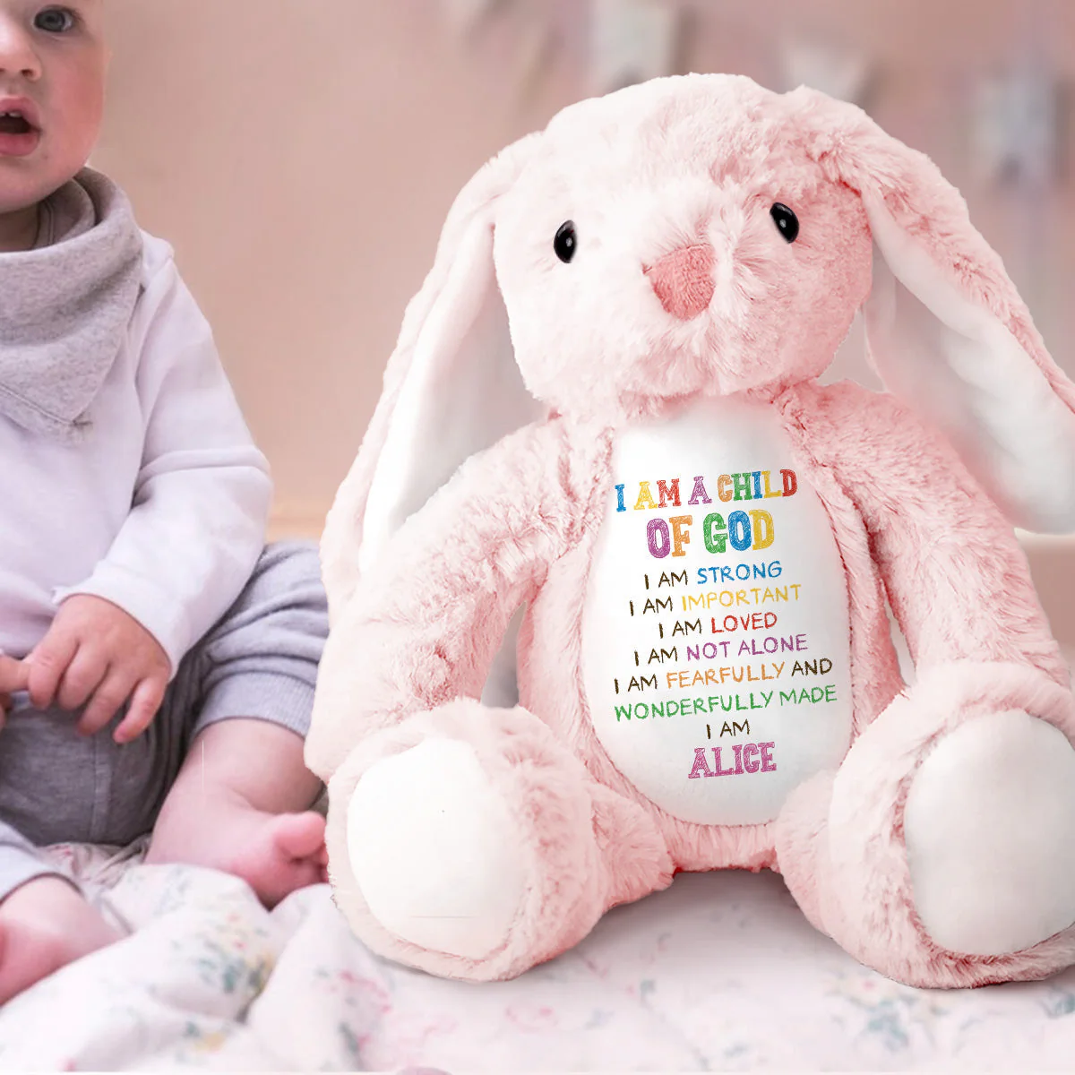 I'm A Good Child - Personalized Easter Bunny Plush Gift For Kids - Image 2