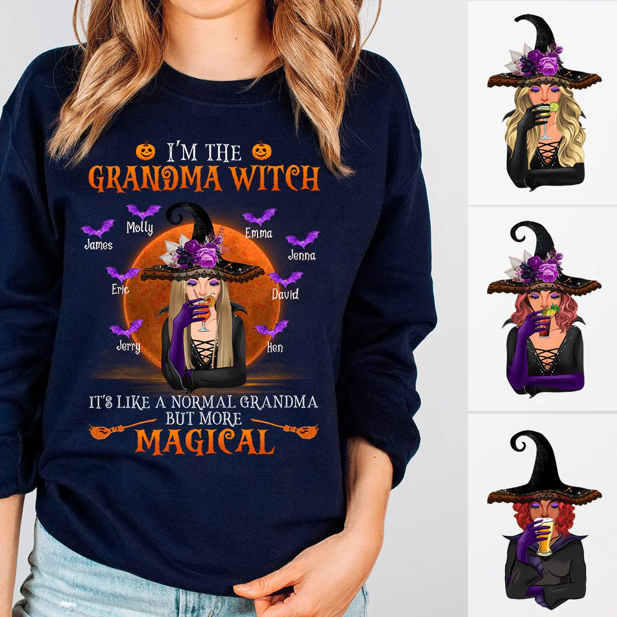I'm A Grandma Witch Personalized Sweatshirt - Image 4