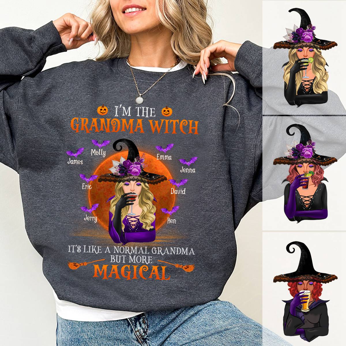 I'm A Grandma Witch Personalized Sweatshirt - Image 5
