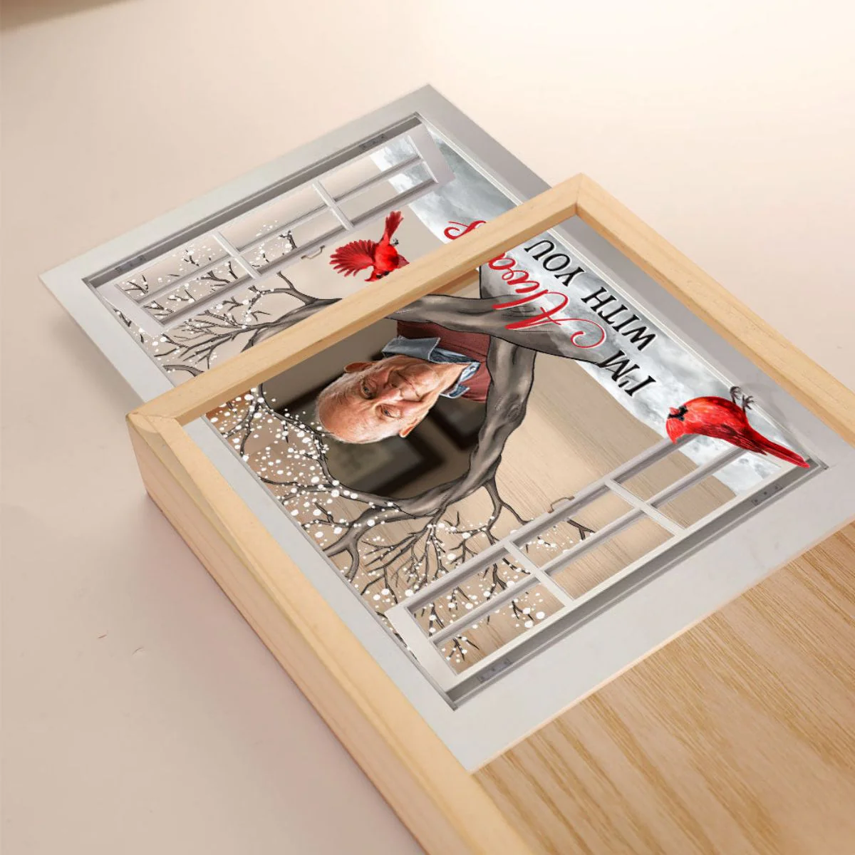 I'm Always With You Cardinal Bird - Personalized Photo Frame Light Box - Image 3