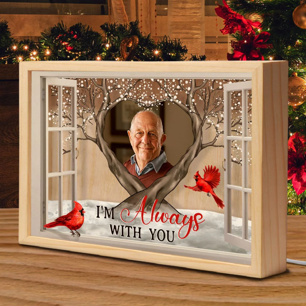 I'm Always With You Cardinal Bird - Personalized Photo Frame Light Box - Image 5