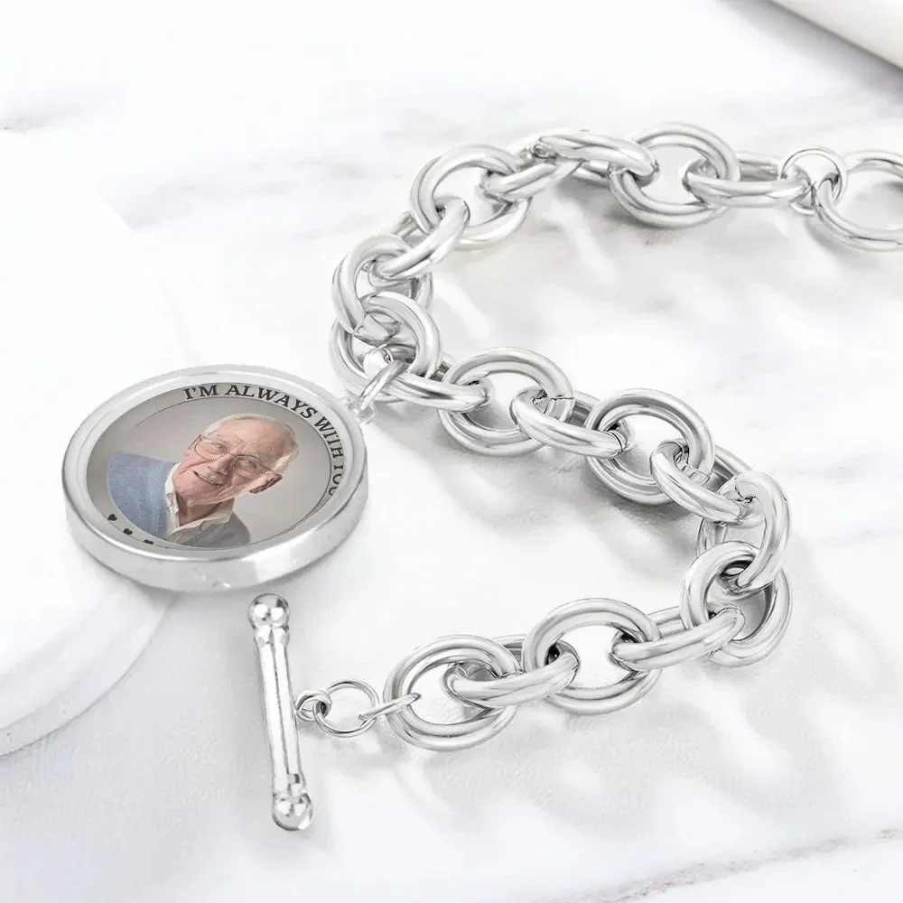 I'm Always With You - Memorial Personalized Photo Charm Bracelet - Image 7