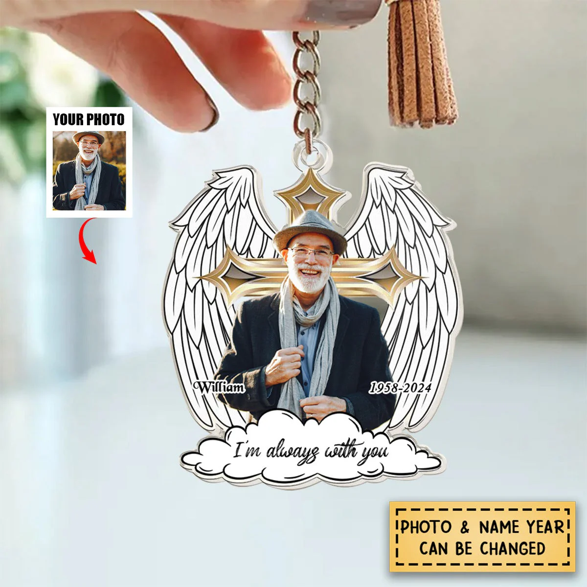 I'm Always With You - Personalized Acrylic Photo Keychain - Image 2