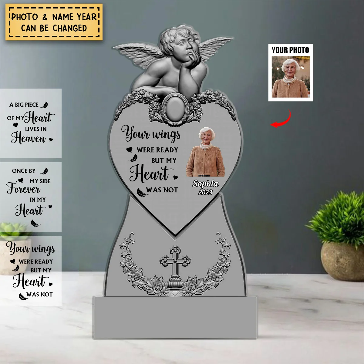 I'm Always With You -Personalized Memorial Angel Acrylic Plaque - Image 4