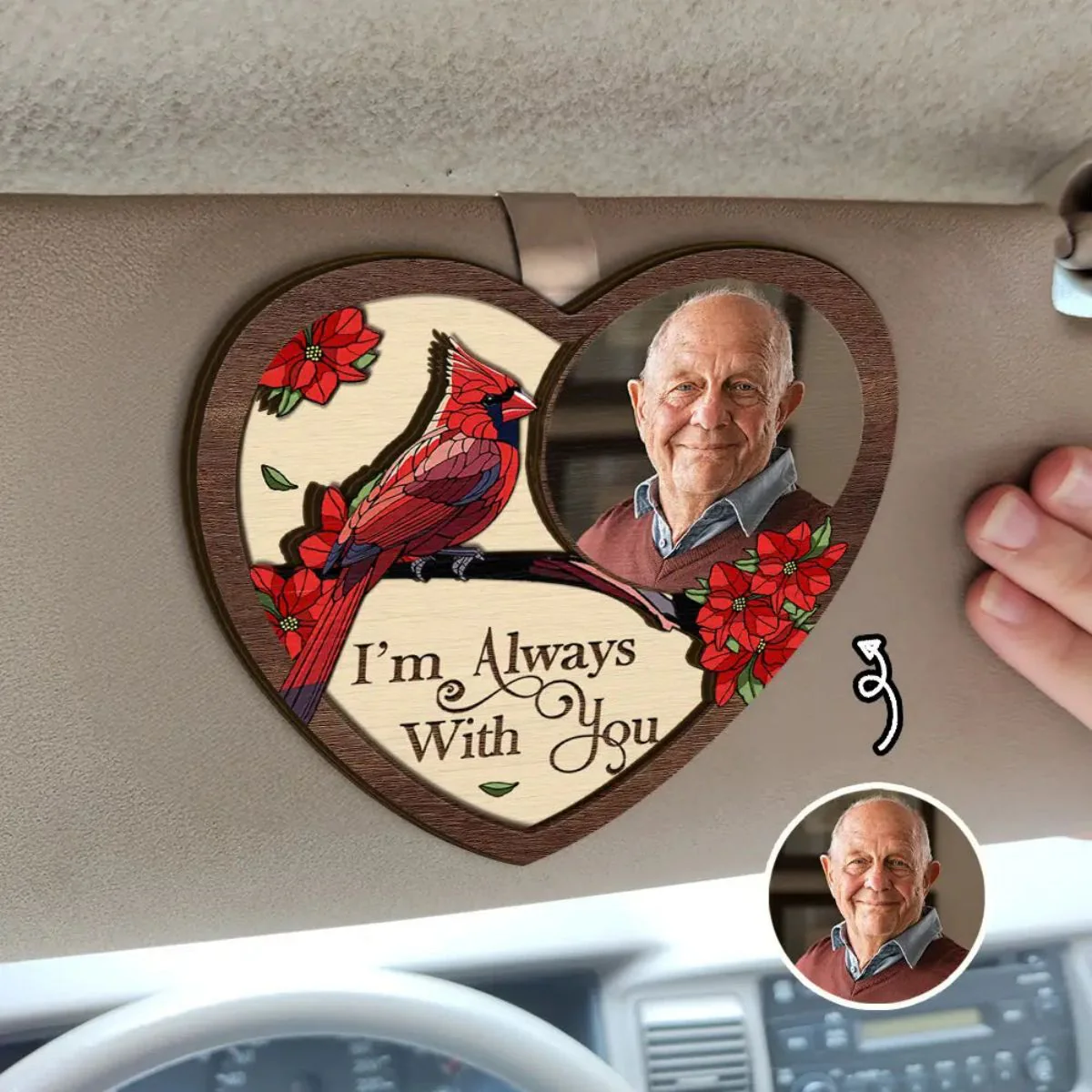 I'm Always With You Personalized Memorial Car Visor Clip