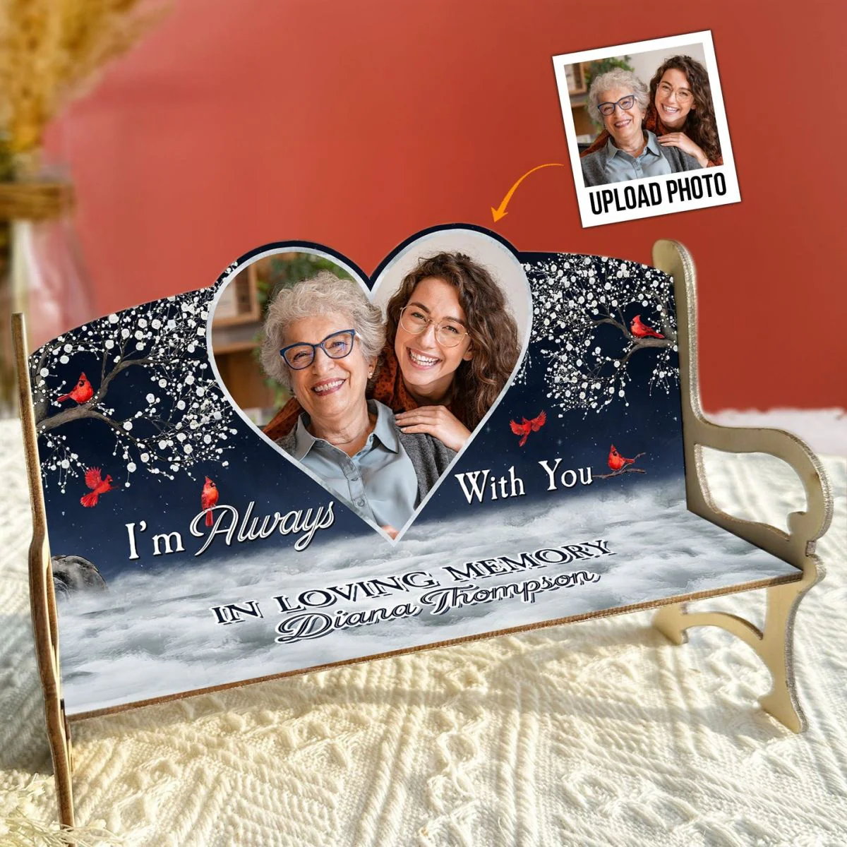 I'm Always With You - Personalized Photo Memorial Bench - Image 2