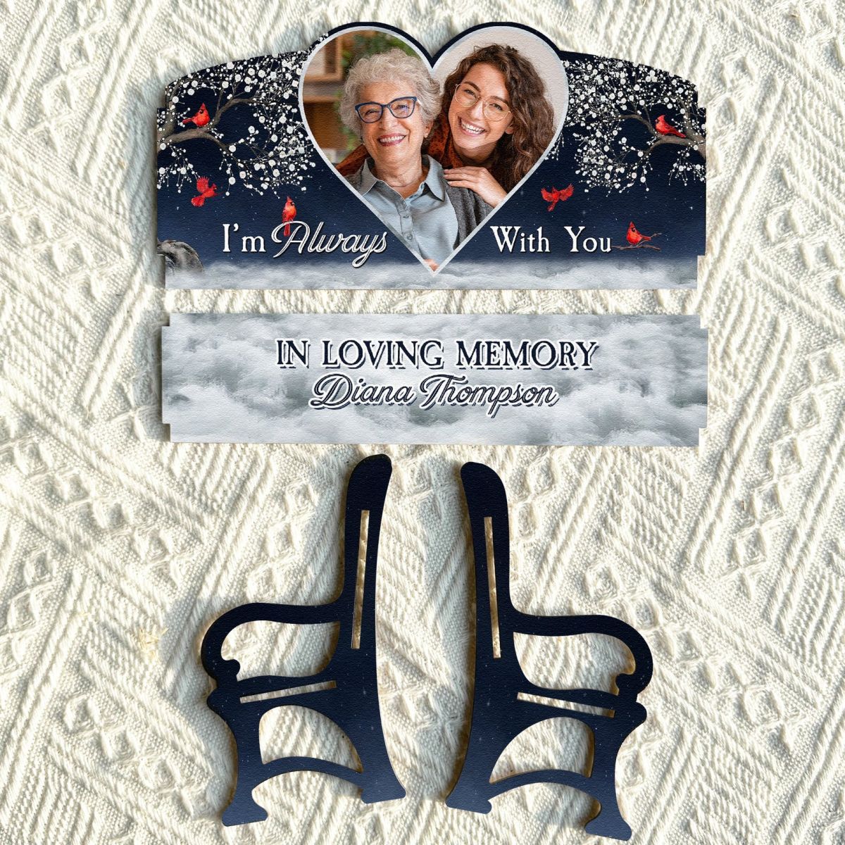 I'm Always With You - Personalized Photo Memorial Bench - Image 3
