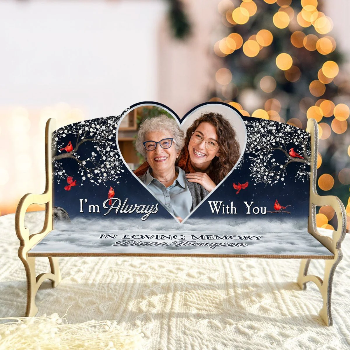 I'm Always With You - Personalized Photo Memorial Bench - Image 5