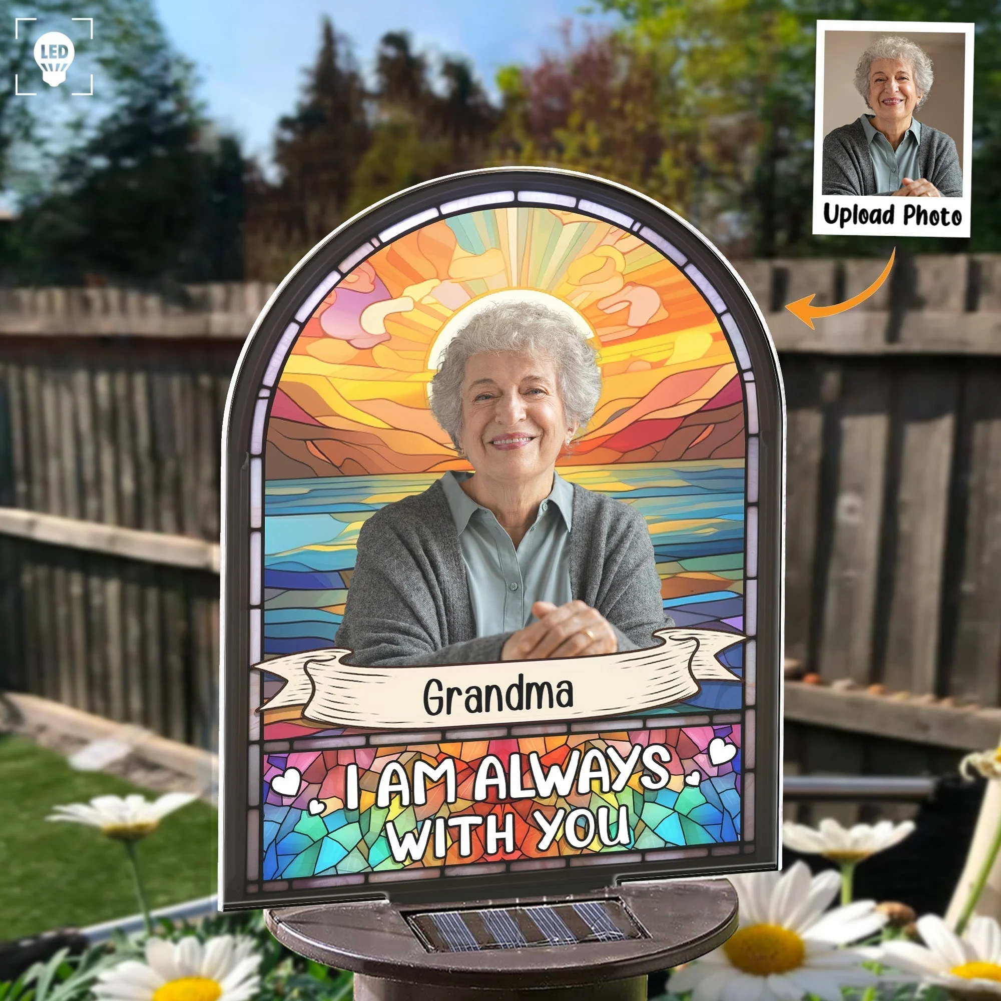 I'm Always With You - Personalized Photo Solar Light - Image 2