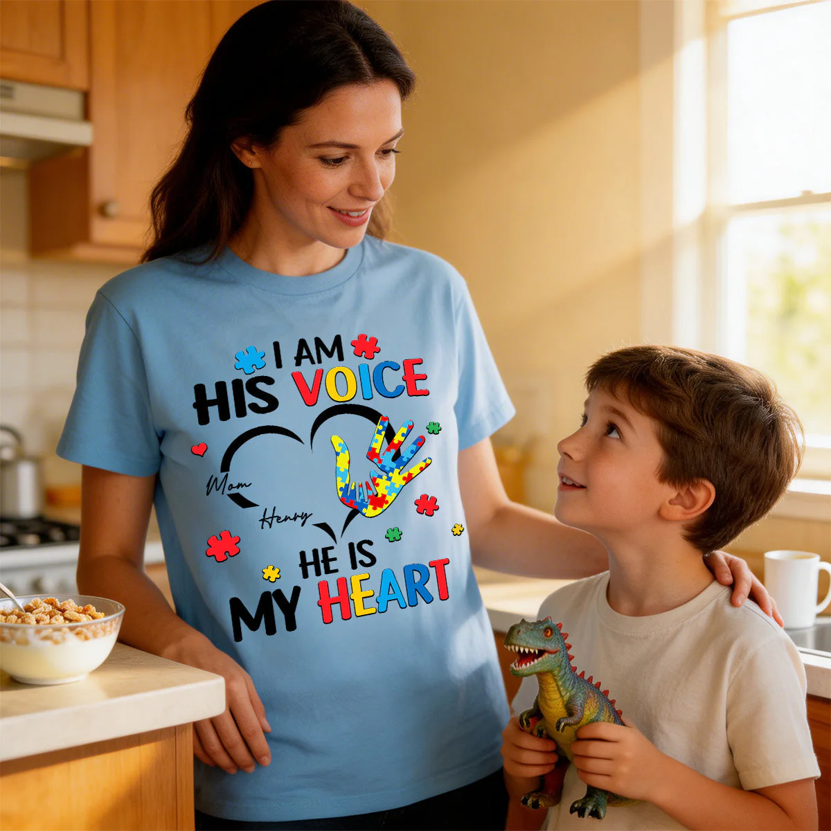 I'm His Voice He's My Heart Autism - Personalized Shirt - Autism Awareness - Image 7