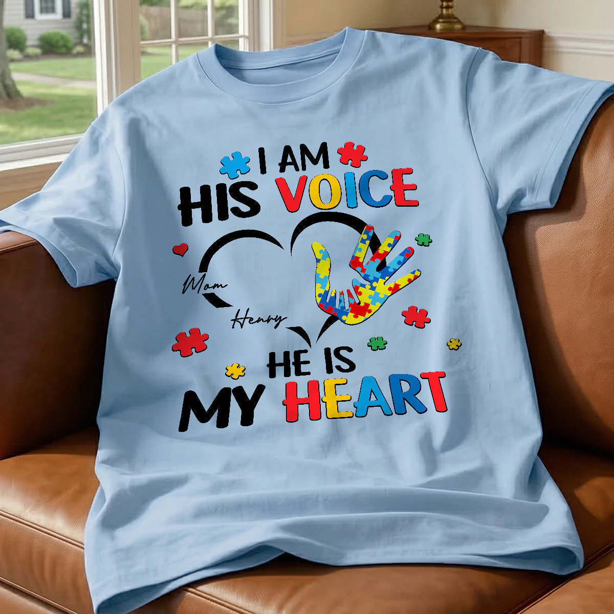 I'm His Voice He's My Heart Autism - Personalized Shirt - Autism Awareness - Image 8