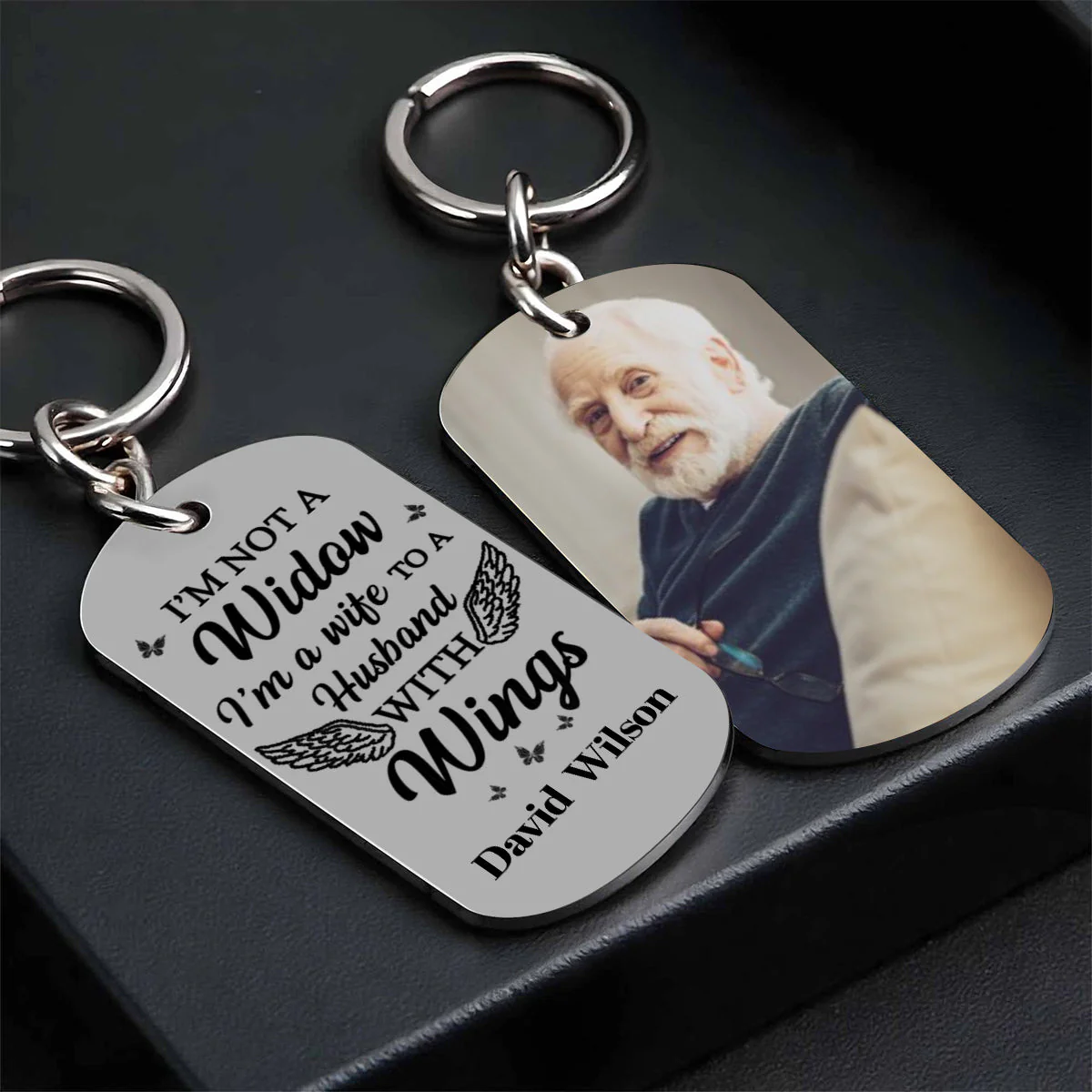 I'm Not A Widow, I'm A Wife To A Husband With Wings - Personalized Stainless Steel Keychain, Photo Gift For Widows - Image 5