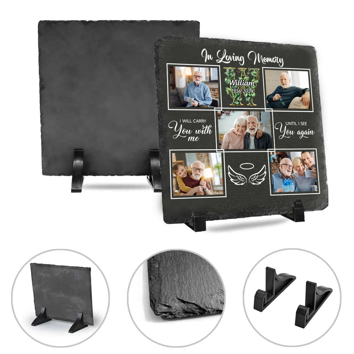 In Loving Memory - Custom Photo Monogram - Personalized Memorial Stone - Image 13