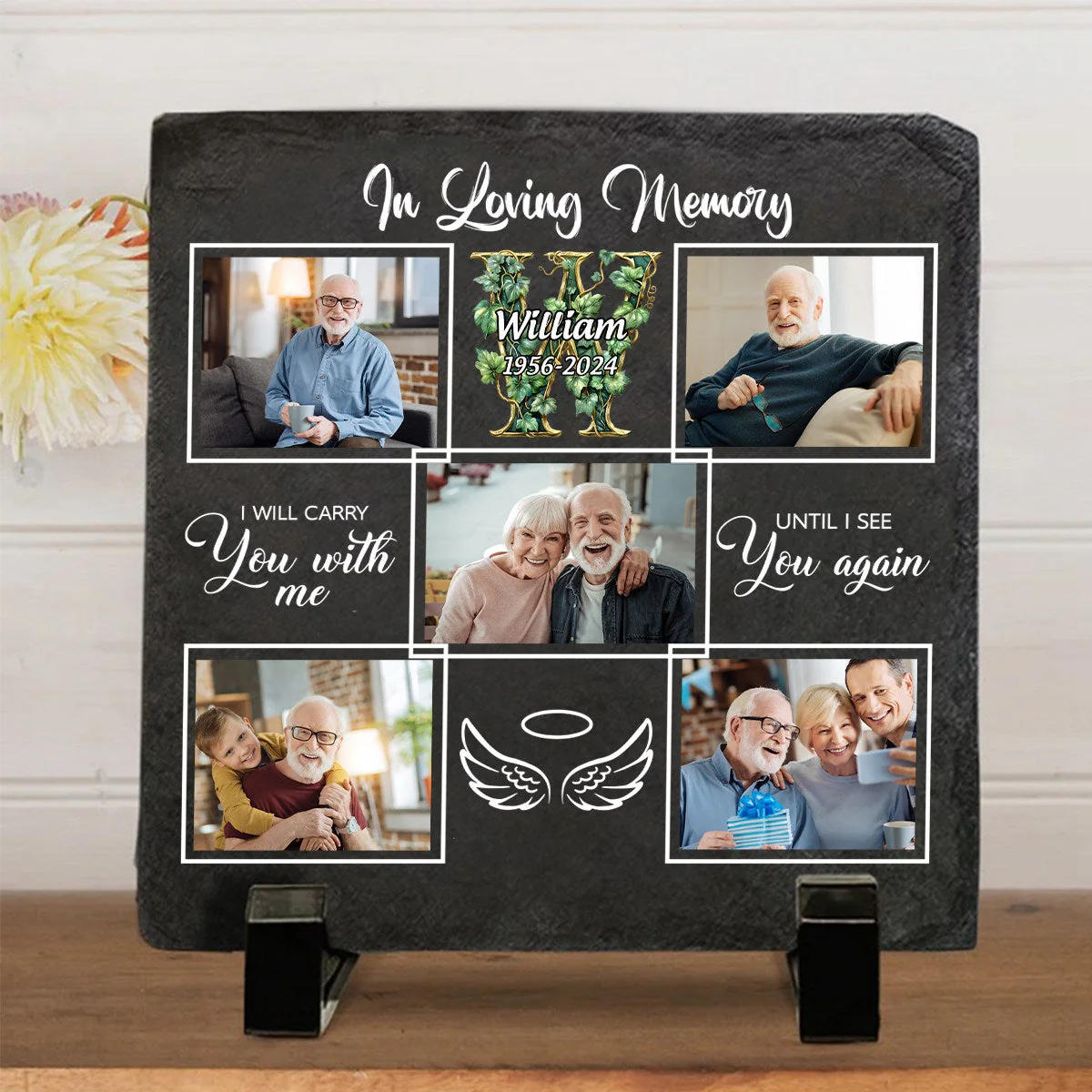 In Loving Memory - Custom Photo Monogram - Personalized Memorial Stone - Image 8