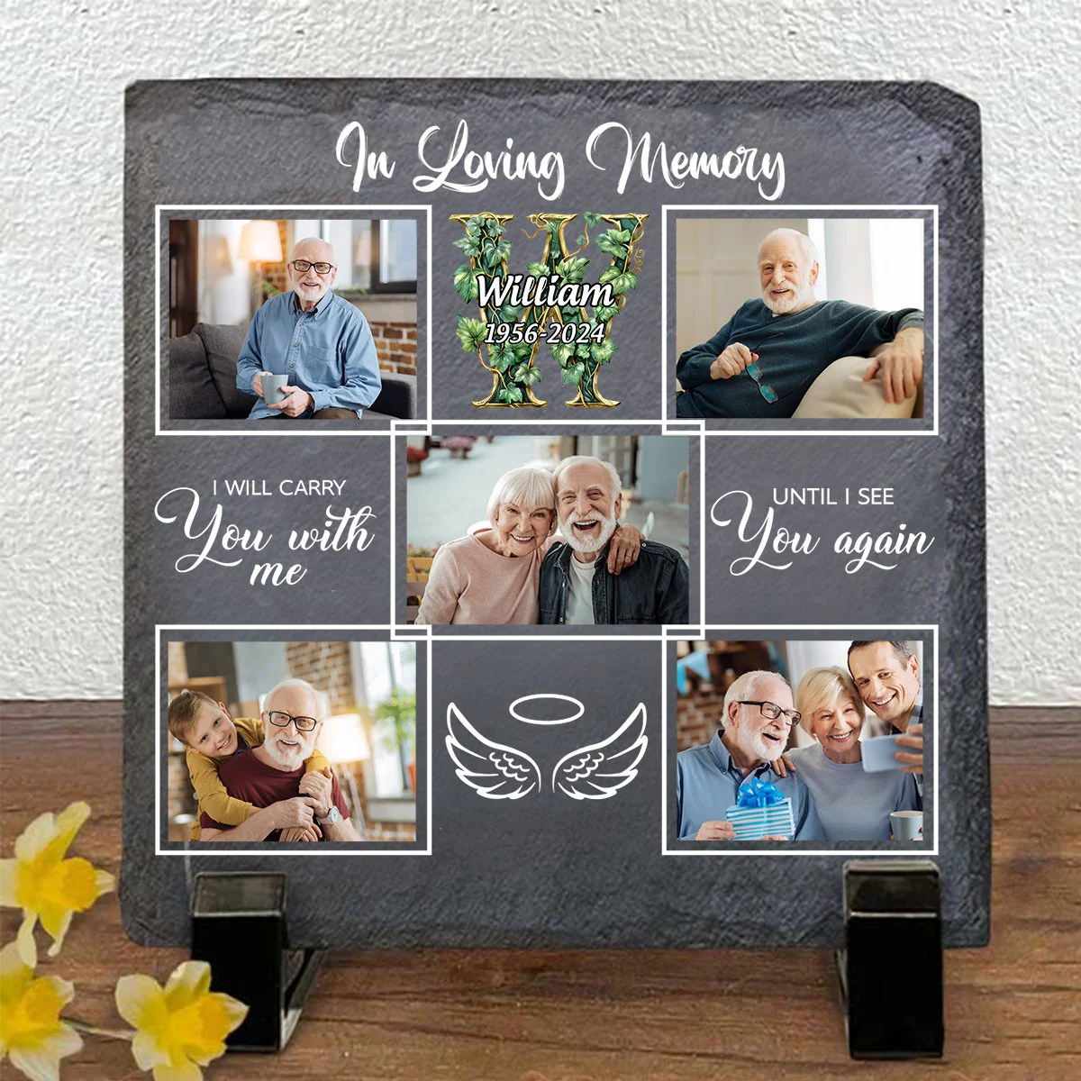 In Loving Memory - Custom Photo Monogram - Personalized Memorial Stone - Image 9