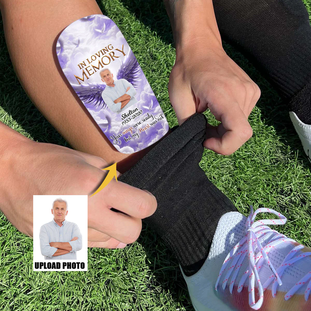 In loving memory Family loss Memorial-Personalized Football/Soccer Shinpads - Image 2