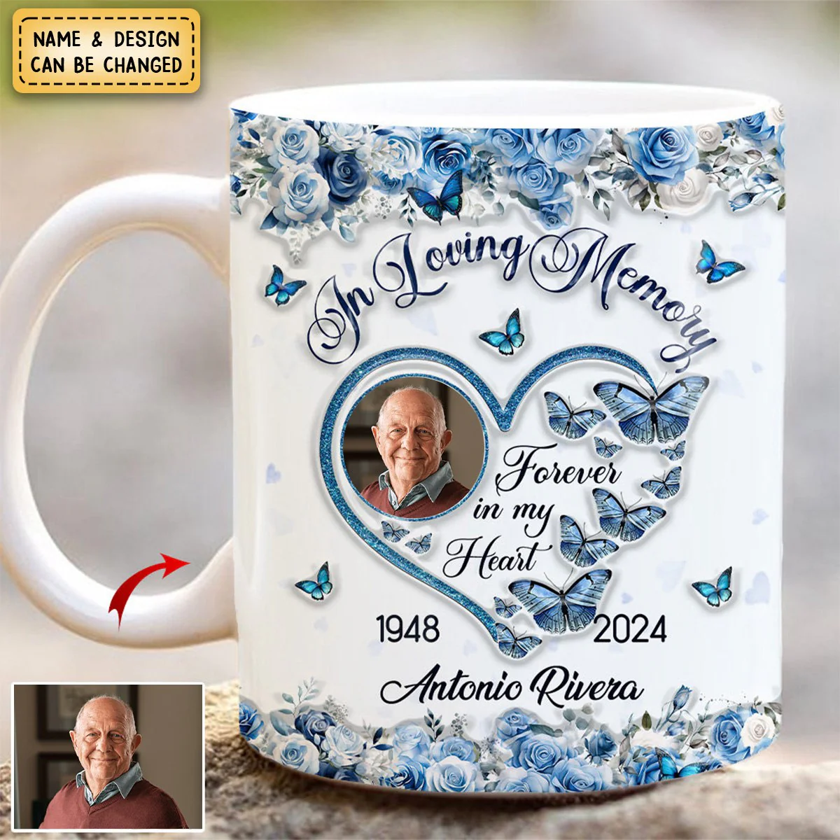 In Loving Memory Forever In My Heart Personalized mug - Image 2
