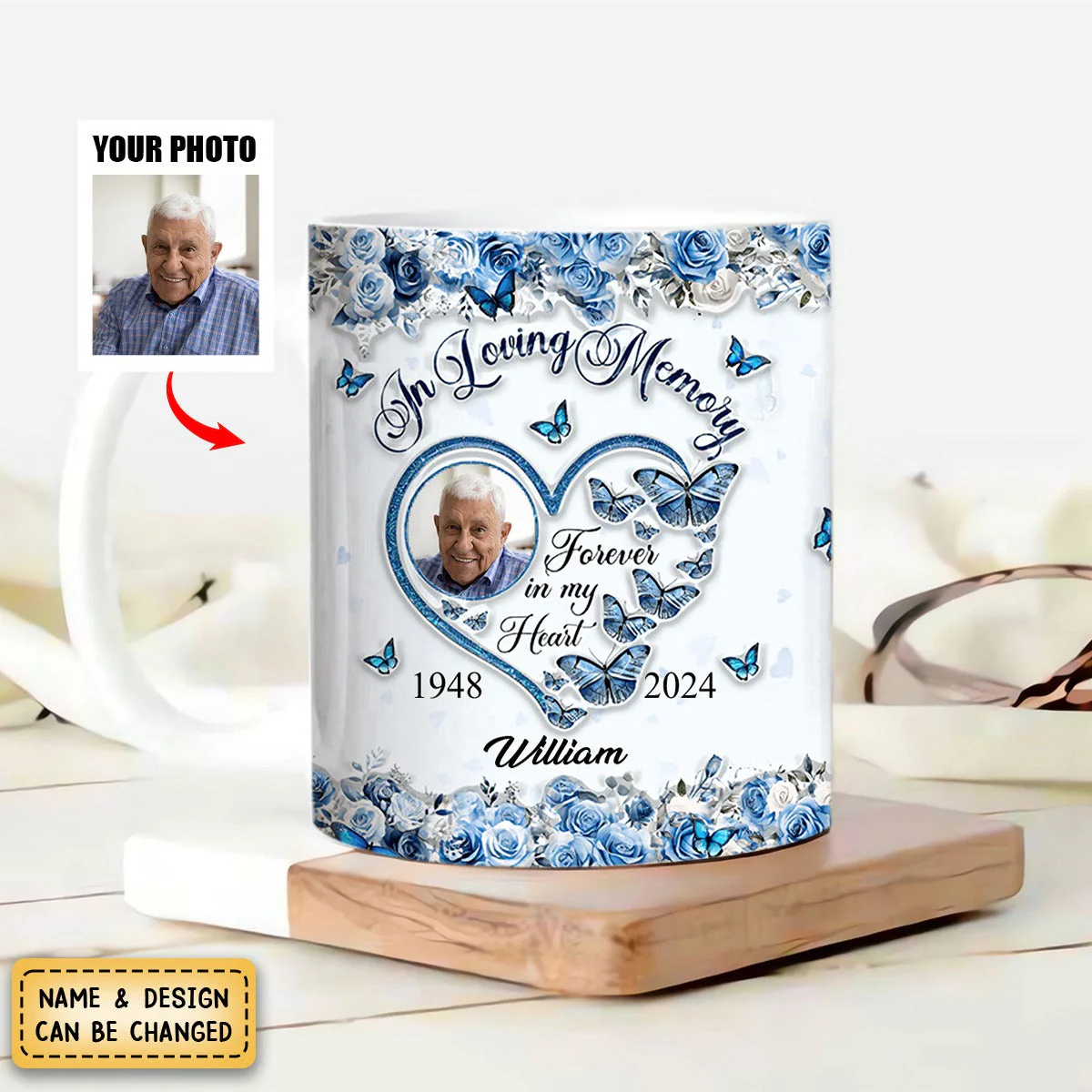 In Loving Memory Forever In My Heart Personalized mug - Image 3