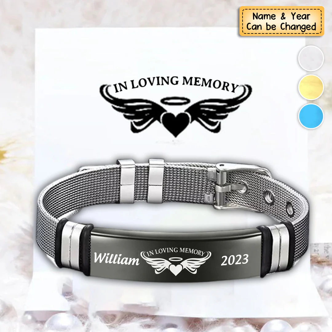In Loving Memory - Memorial Gift For Family, Friend - Personalized Engraved Bracelet - Image 3
