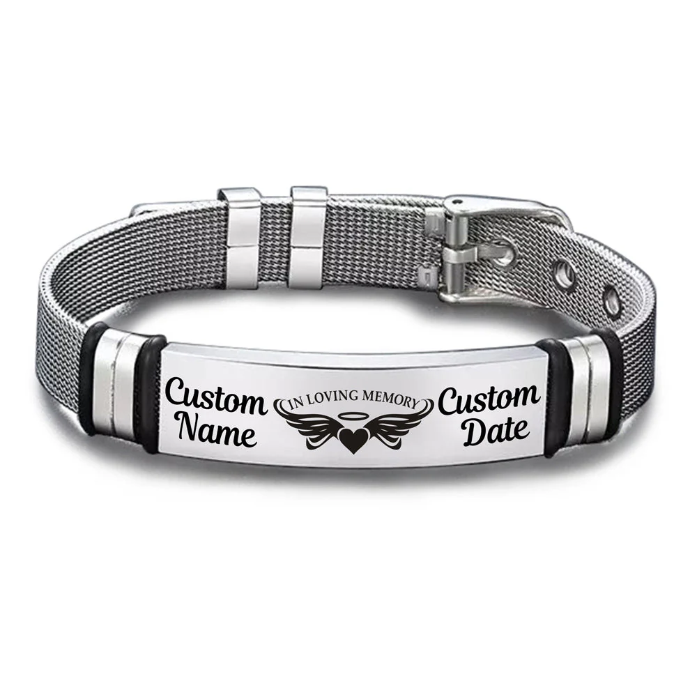 In Loving Memory - Memorial Gift For Family, Friend - Personalized Engraved Bracelet - Image 4