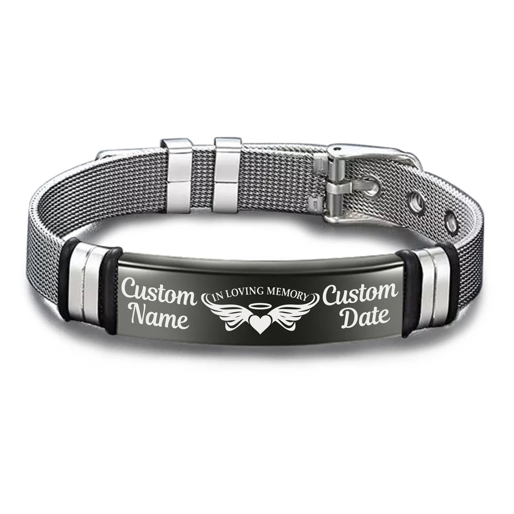 In Loving Memory - Memorial Gift For Family, Friend - Personalized Engraved Bracelet - Image 5