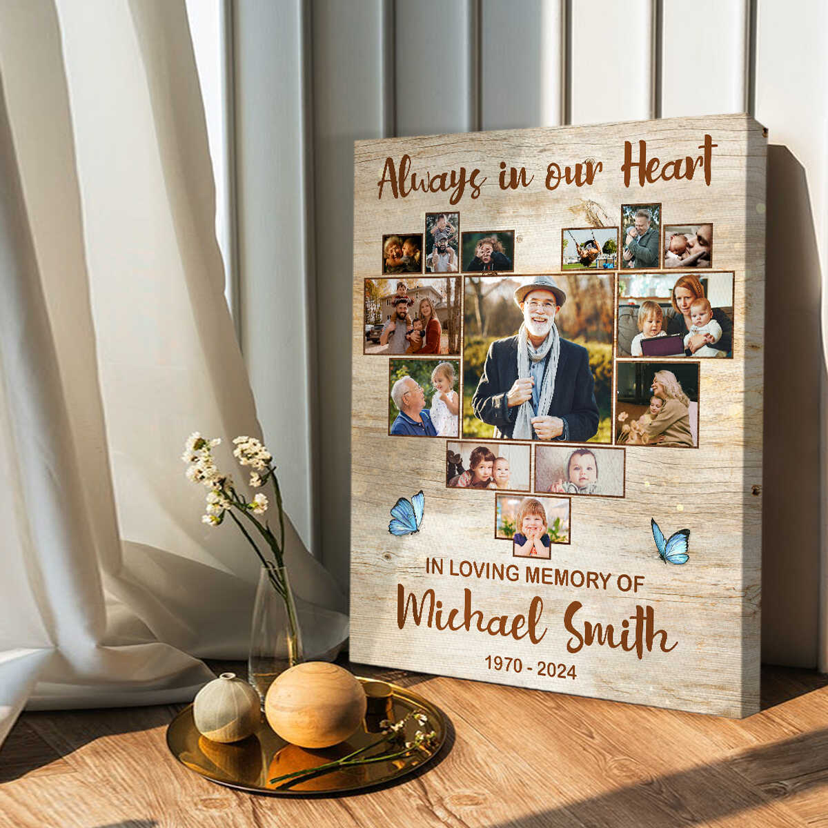 IN LOVING MEMORY OF-Personalized Memorial Collage Photo Canvas/Poster - Image 2