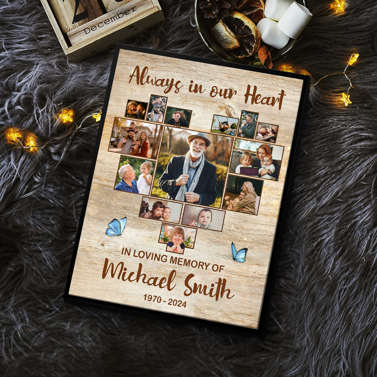 IN LOVING MEMORY OF-Personalized Memorial Collage Photo Canvas/Poster - Image 5