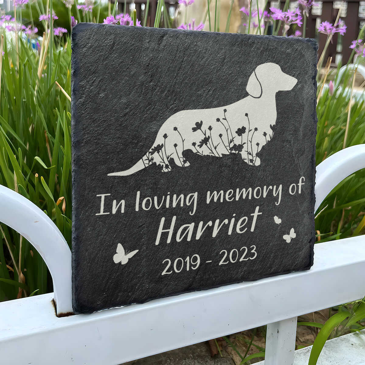 In Loving Memory Of - Personalized Memorial Stone Slate Dog Loss Gift - Image 4