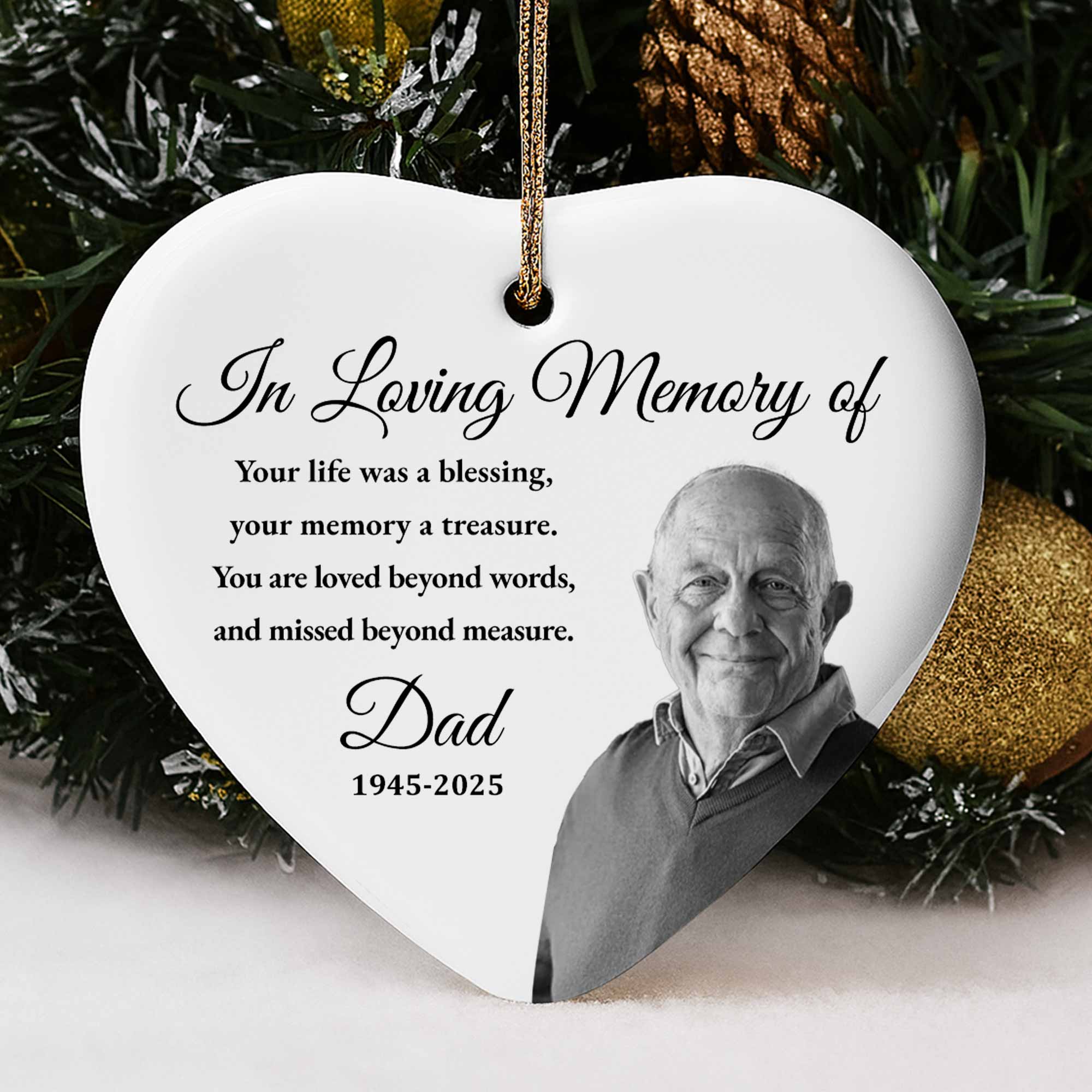 In Loving Memory Of Your Life Was A Blessing, Personalized Ceramic Ornament, Gift For Bereaved Family - Image 6