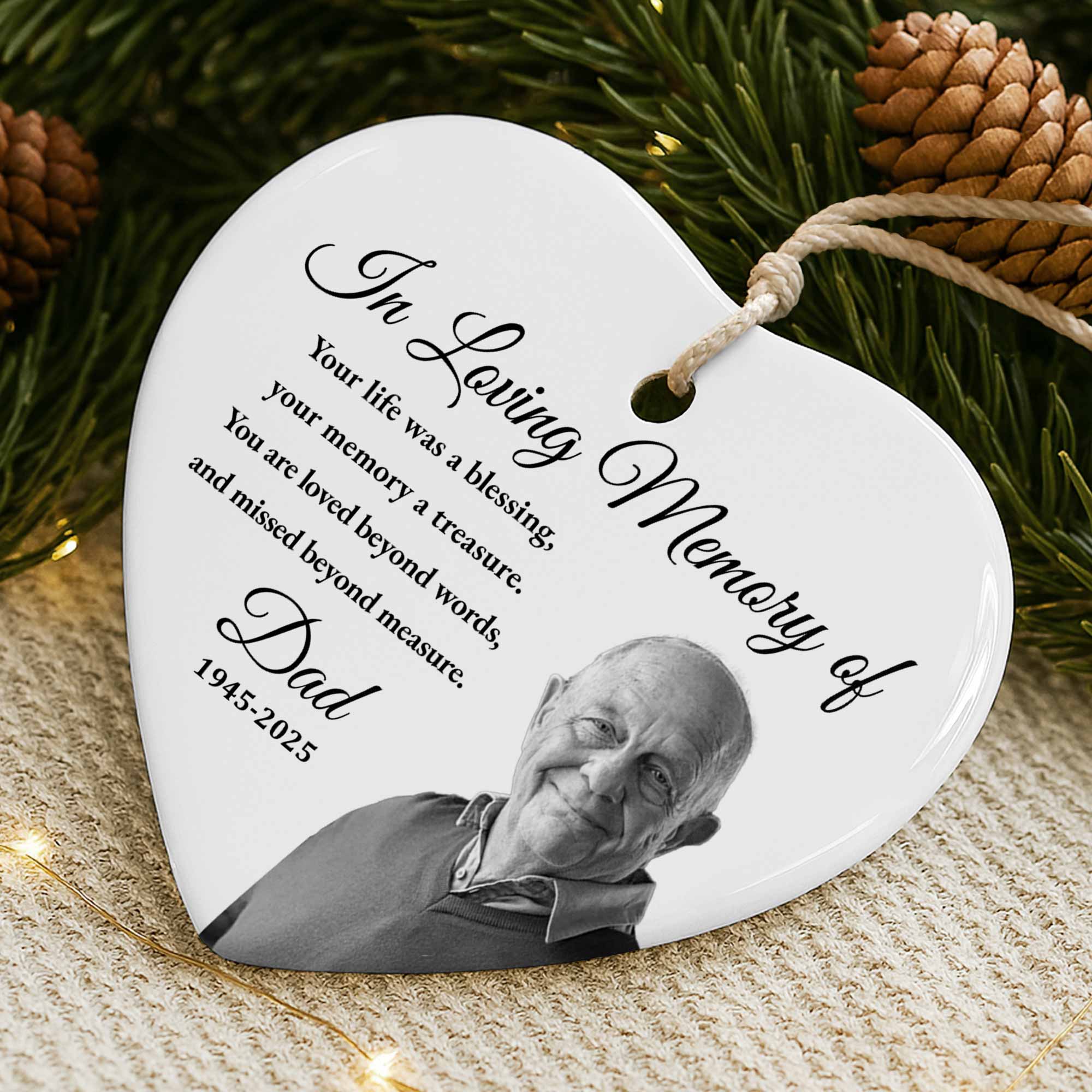 In Loving Memory Of Your Life Was A Blessing, Personalized Ceramic Ornament, Gift For Bereaved Family - Image 7