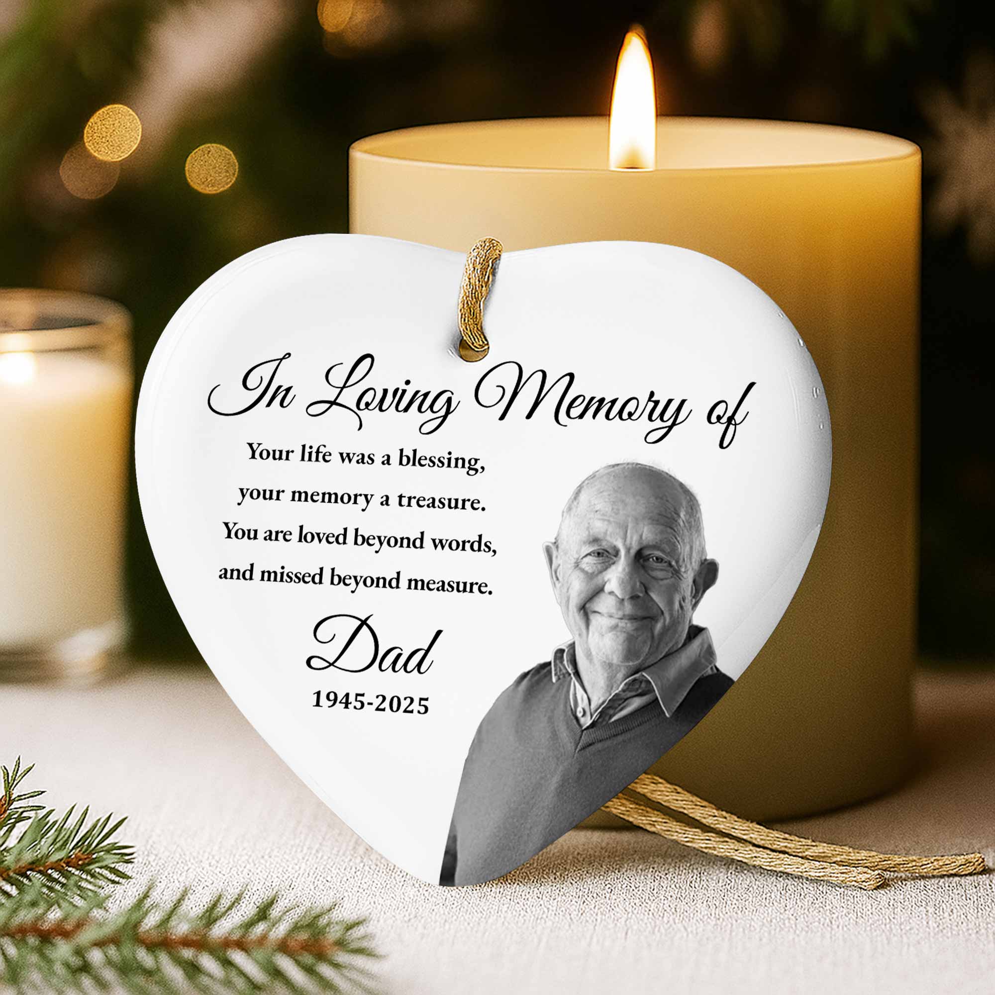 In Loving Memory Of Your Life Was A Blessing, Personalized Ceramic Ornament, Gift For Bereaved Family - Image 8