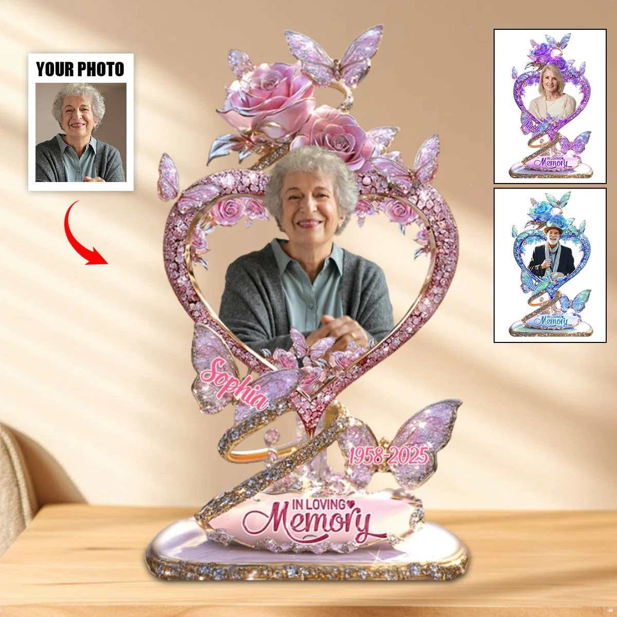 In Loving Memory - Personalized Memorial Acrylic Plaque for Loved Ones - Image 2