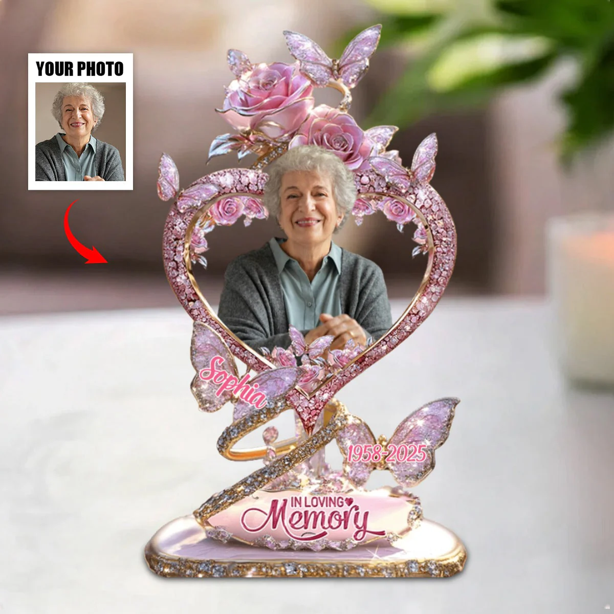 In Loving Memory - Personalized Memorial Acrylic Plaque for Loved Ones - Image 4