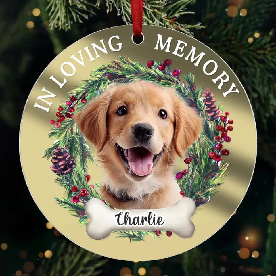 In Loving Memory - Custom Photo Memorial Acrylic Ornament, Christmas Gift For Pet Lovers - Image 2