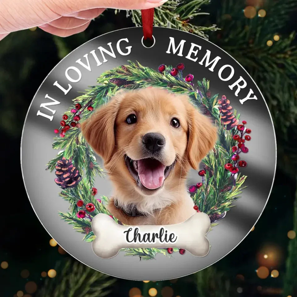 In Loving Memory - Custom Photo Memorial Acrylic Ornament, Christmas Gift For Pet Lovers - Image 3