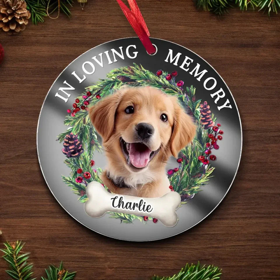 In Loving Memory - Custom Photo Memorial Acrylic Ornament, Christmas Gift For Pet Lovers - Image 4