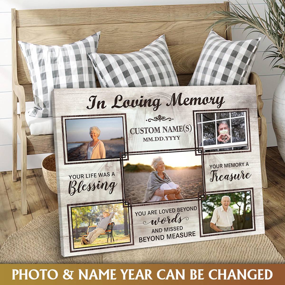 In Loving Memory You Life Was A Blessing - Personalized Memorial Canvas/Poster - Image 2