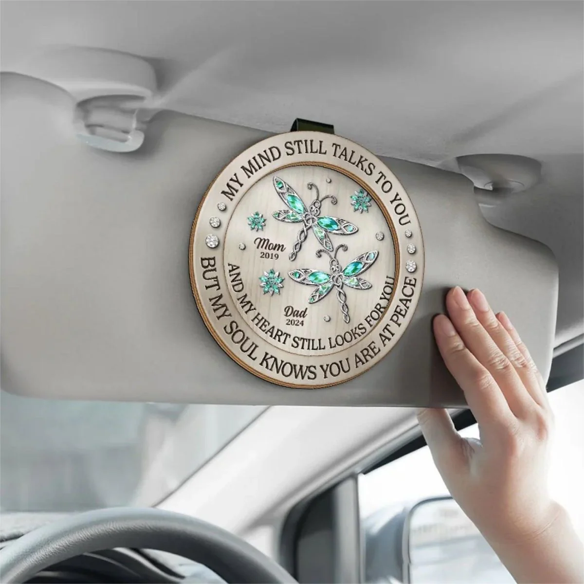 In Loving Remembrance - Memorial Personalized Car Visor Clip - Image 3