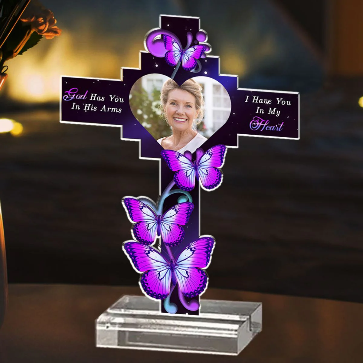In My Heart Forever - Personalized Custom Acrylic Plaque With Base - Image 3