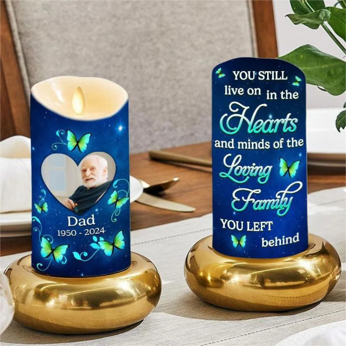 In My Heart Forever Personalized Memorial LED Candle - Image 2