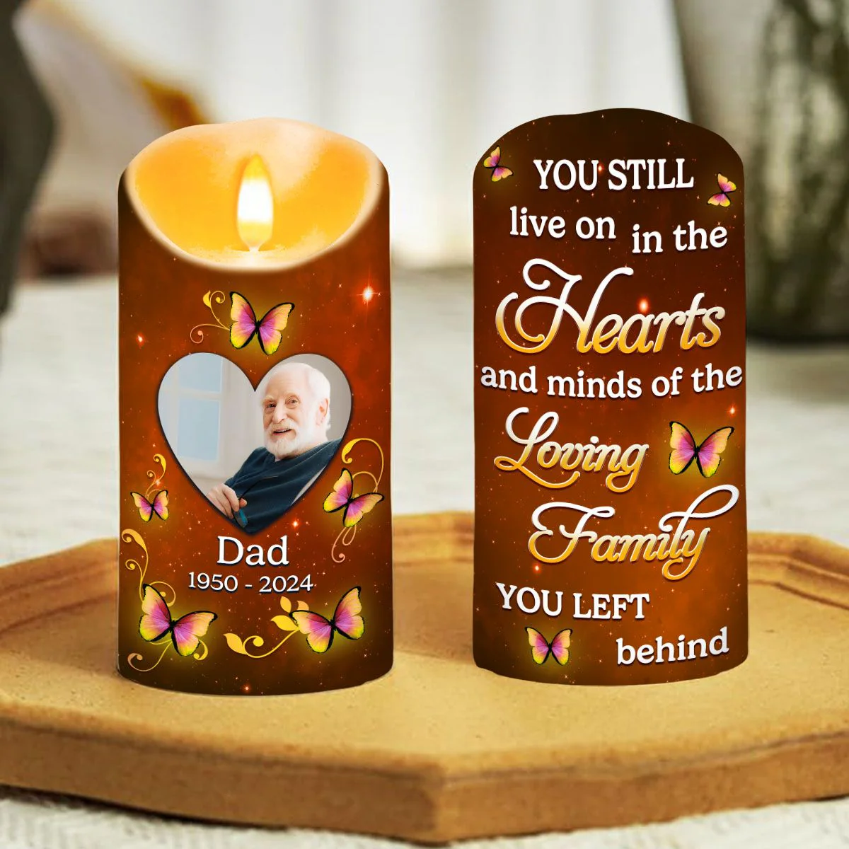 In My Heart Forever Personalized Memorial LED Candle - Image 4