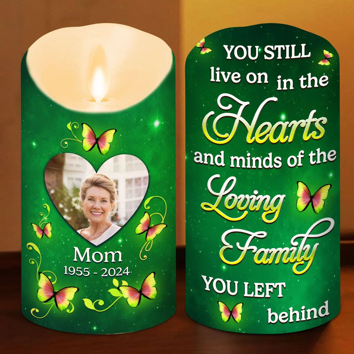 In My Heart Forever Personalized Memorial LED Candle - Image 5