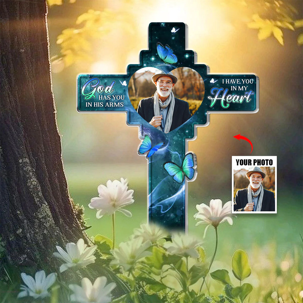 In Our Hearts Always - Memorial Personalized Acrylic Garden Stake - Image 2