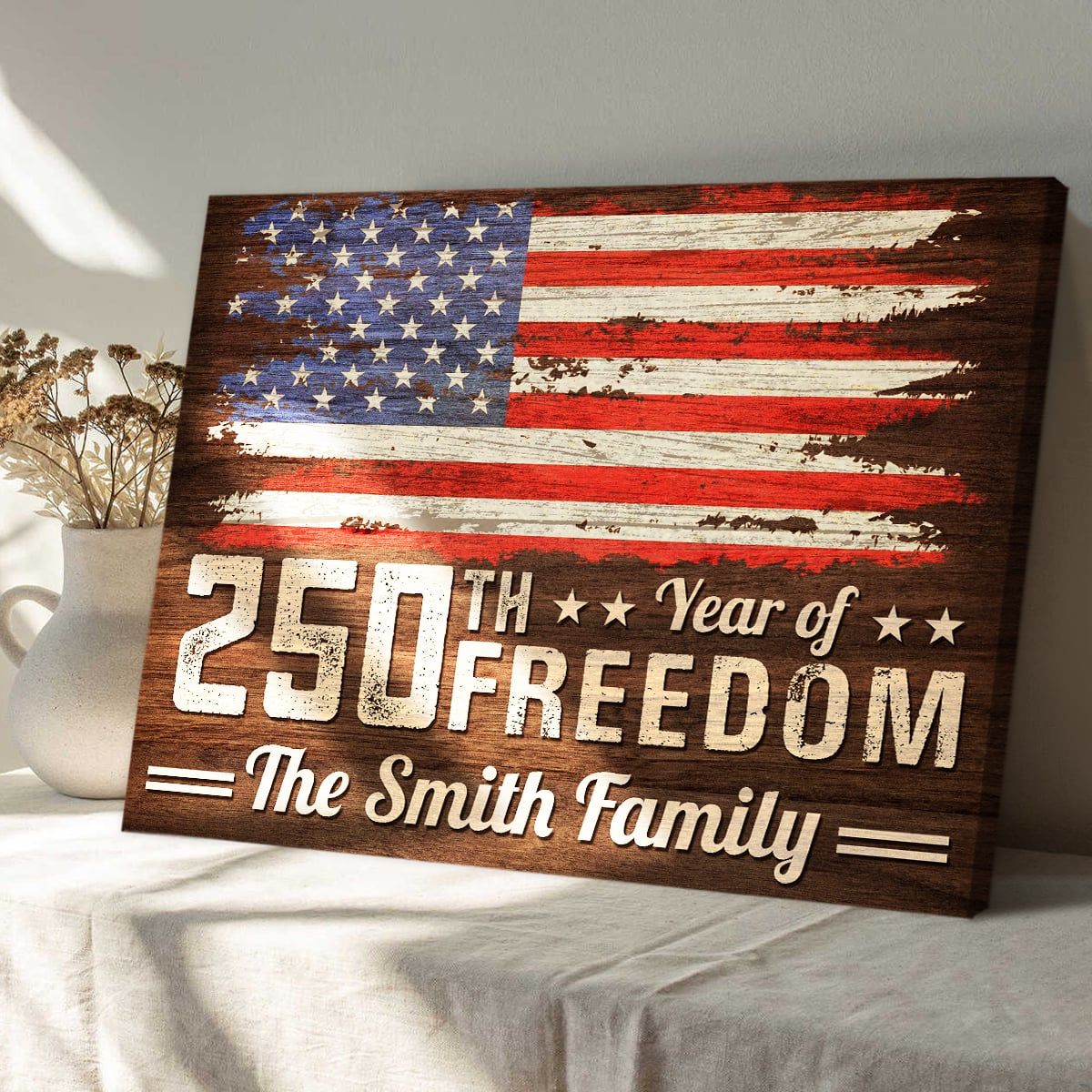 Independence Day Gift – Personalized 250 Anniversary USA Canvas Print - Image 3