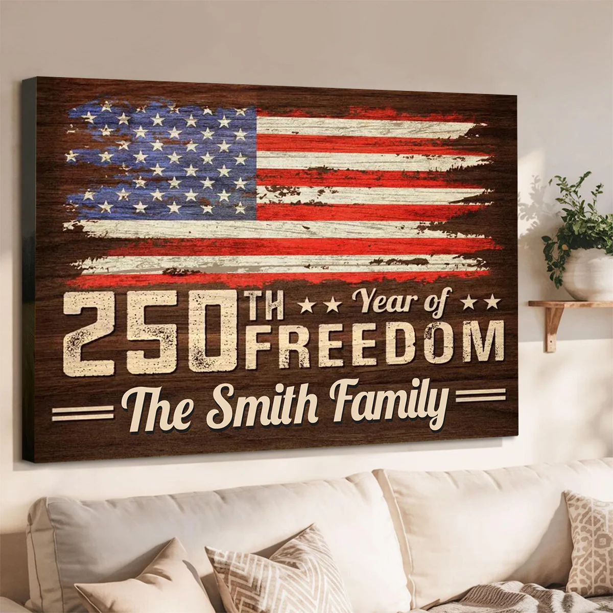 Independence Day Gift – Personalized 250 Anniversary USA Canvas Print - Image 5
