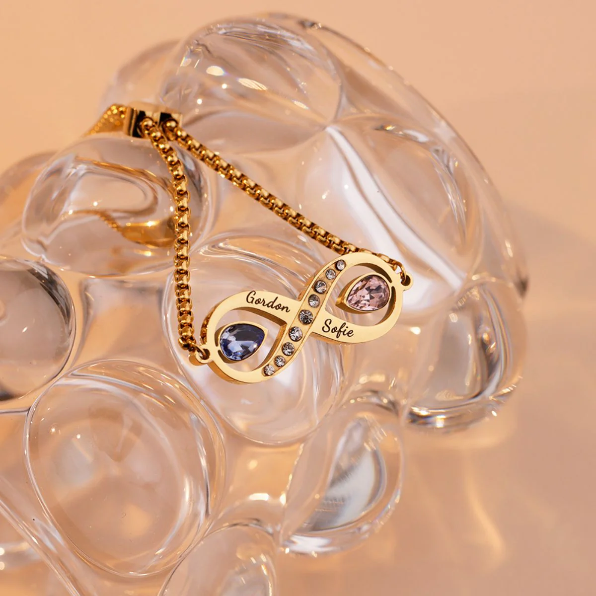 Infinite Love - Personalized Tears Of Joy Birthstones Bracelet - Image 5