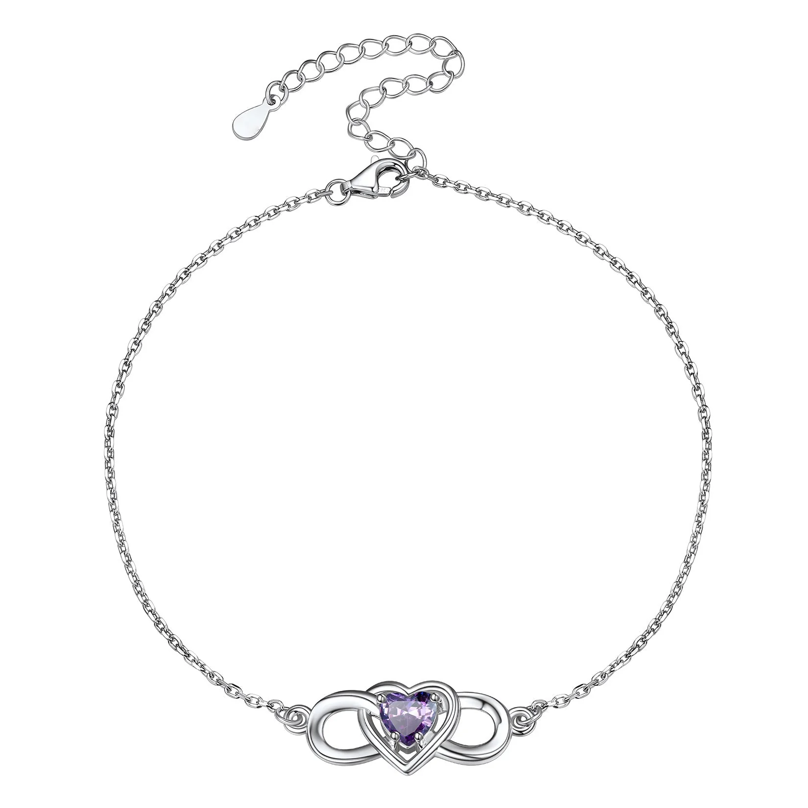Infinity Heart Birthstone Anklet For Women - Image 11