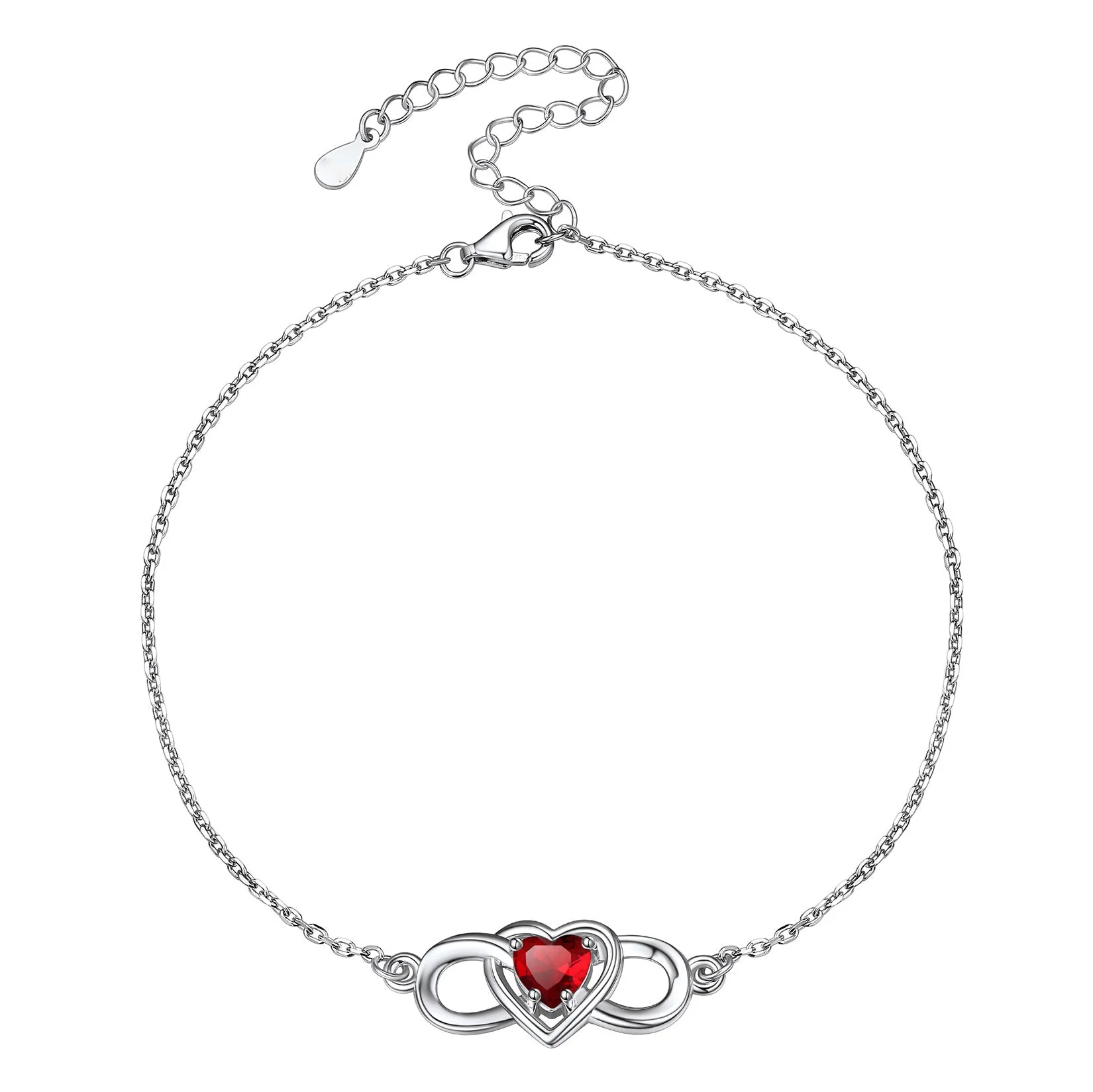 Infinity Heart Birthstone Anklet For Women - Image 12