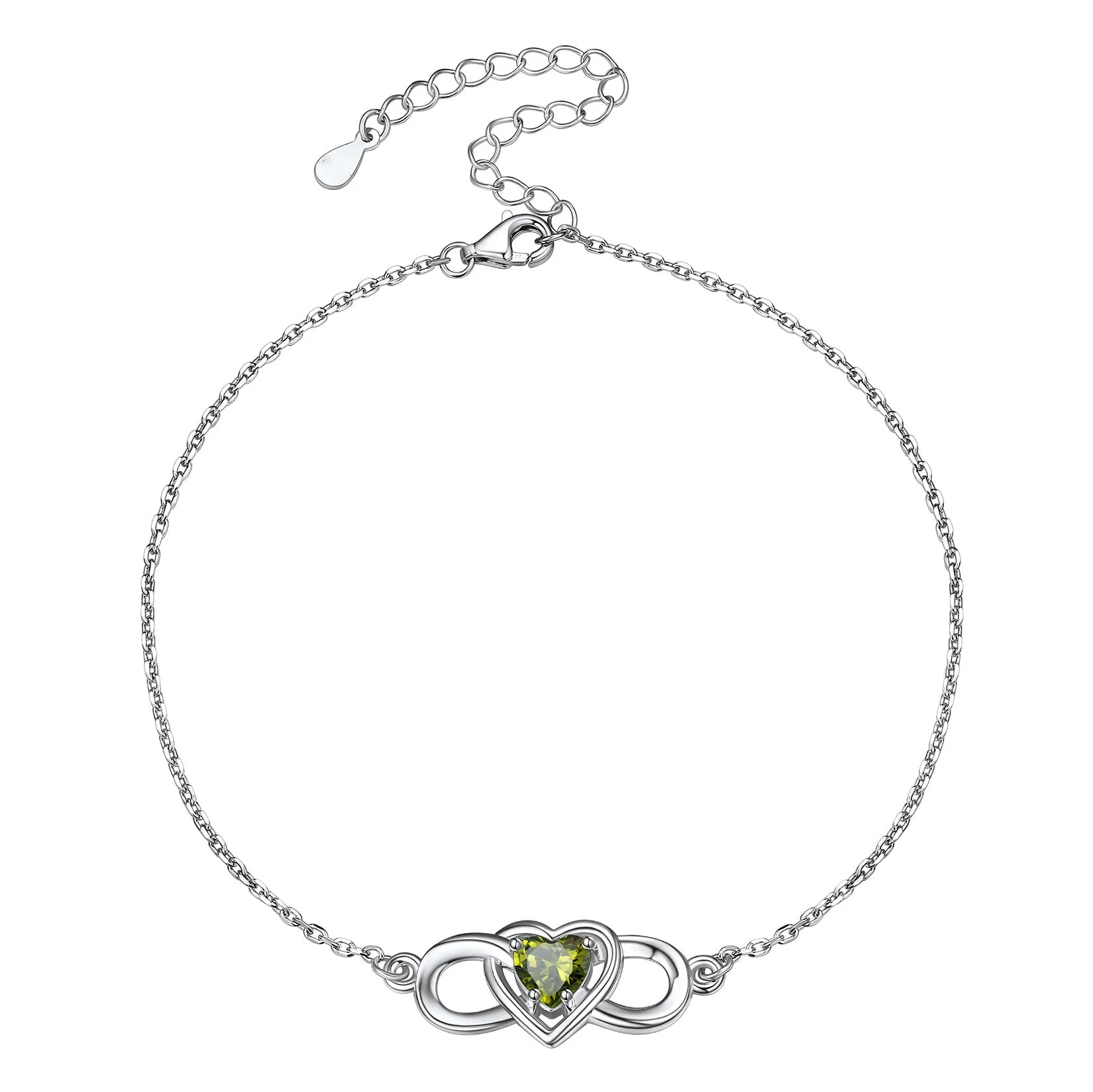 Infinity Heart Birthstone Anklet For Women - Image 13